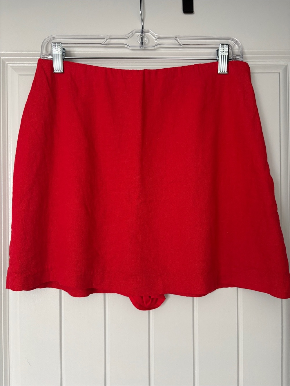 Abercrombie and Fitch Women's Red A-Line Skort - Classic Solid Style